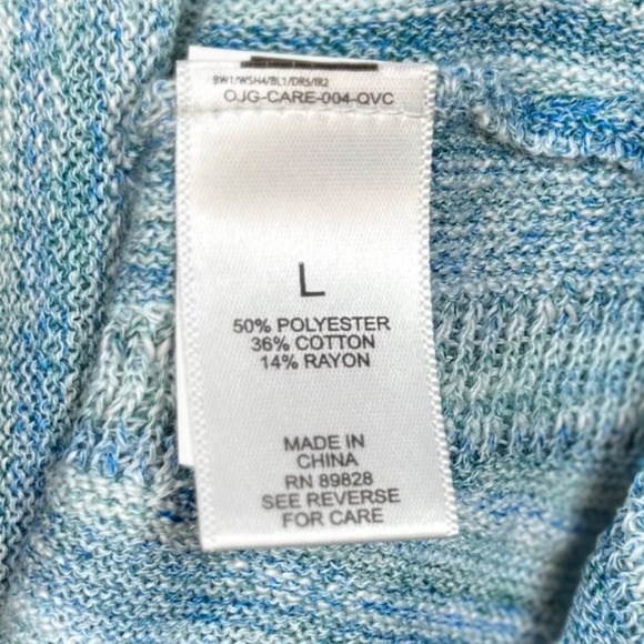 NWT LOGO by Lori Goldstein Dolman Sleeve V-Neck Sweater Azure Blue Size L - Picture 9 of 9